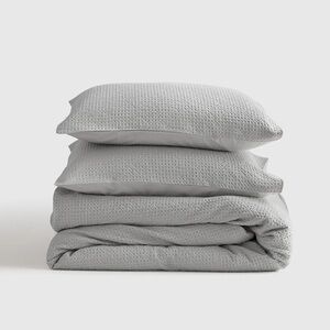 NWOT Quince Organic Luxe Honeycomb Duvet Cover Set King/Cal King